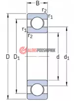 61844 C3 SKF Подшипник шариковый однорядный — изображение 2
