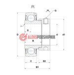 AEL208 D1W3 NTN Корпусный подшипник — изображение 2